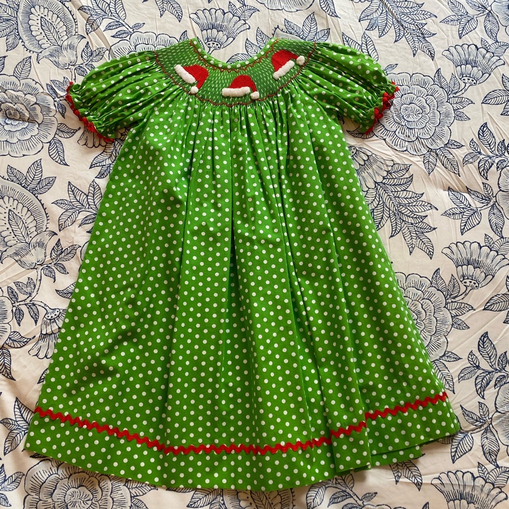 Smocked holiday dress; worn once